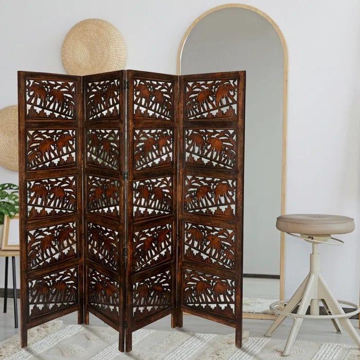 Bidwell 202Cm W x 183Cm H 4 - Panel Folding Room Divider - Ouch Cart 