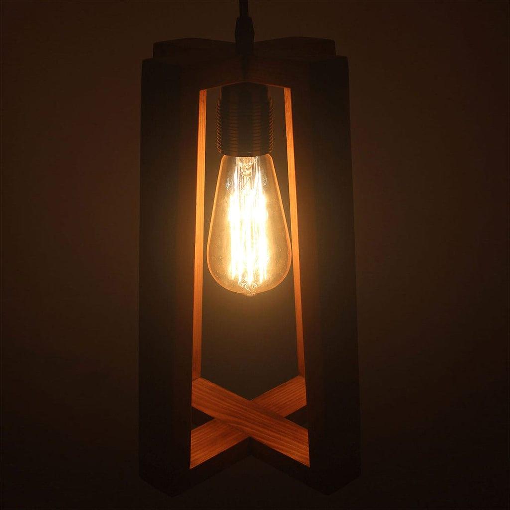 Blender Beige Wooden Single Hanging Lamp (BULB NOT INCLUDED) - Ouch Cart 