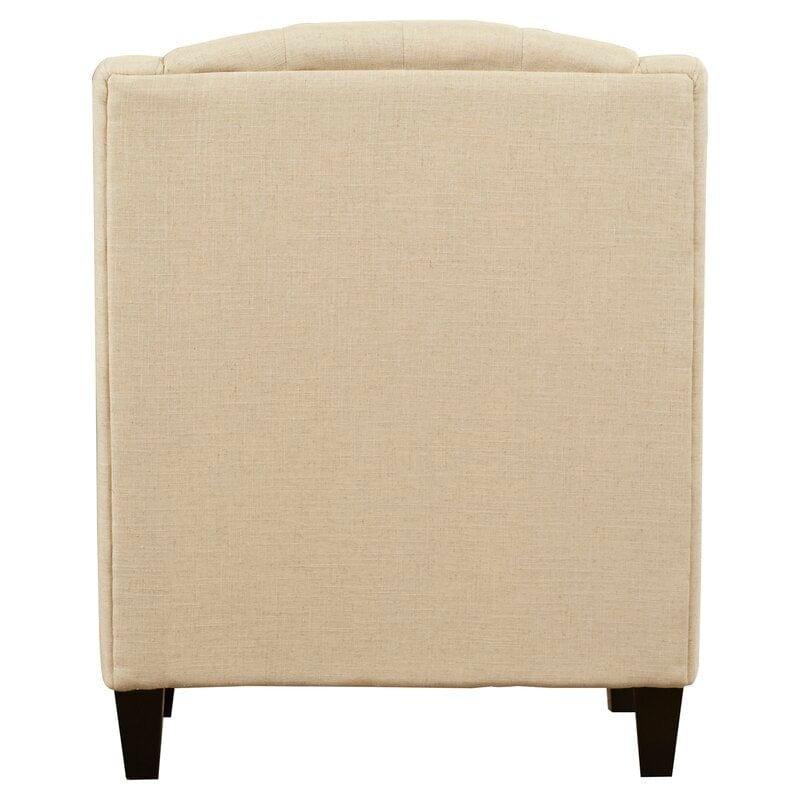 Wide Tufted Armchair and Ottoman - Ouch Cart 