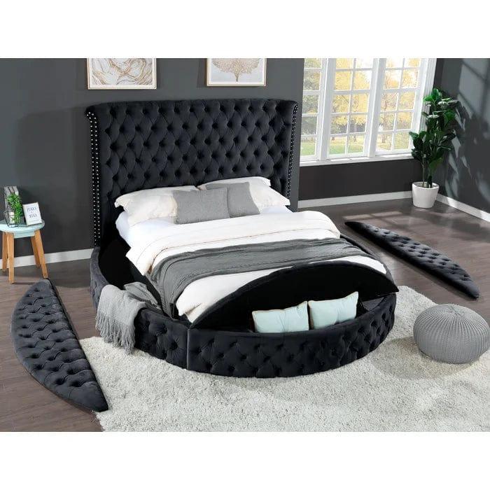 Brazel Tufted Upholstered Low Profile Storage Platform Bed - Ouch Cart 