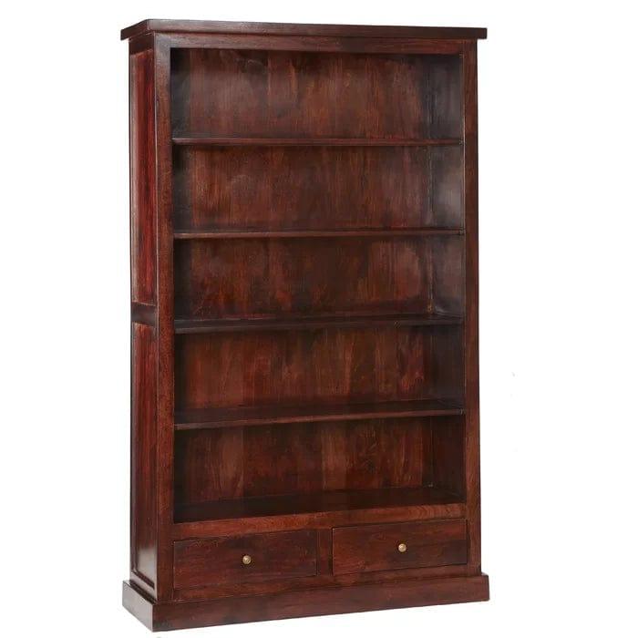 Buchholtz 180Cm H x 110Cm W Solid Wood Standard Bookcase - Ouch Cart 
