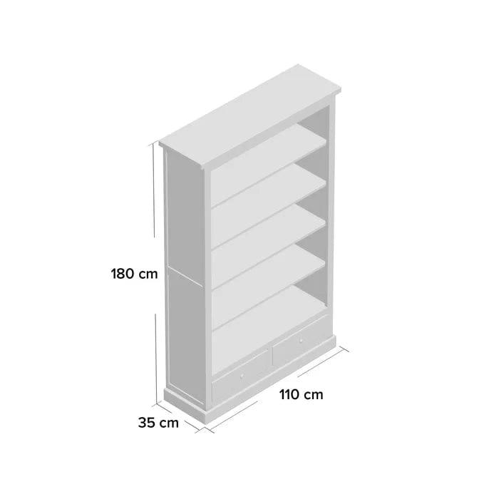 Buchholtz 180Cm H x 110Cm W Solid Wood Standard Bookcase - Ouch Cart 