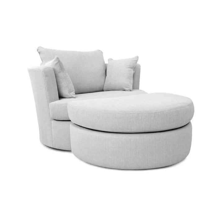 Bullock Wide Tub Chair and Ottoman - Ouch Cart 