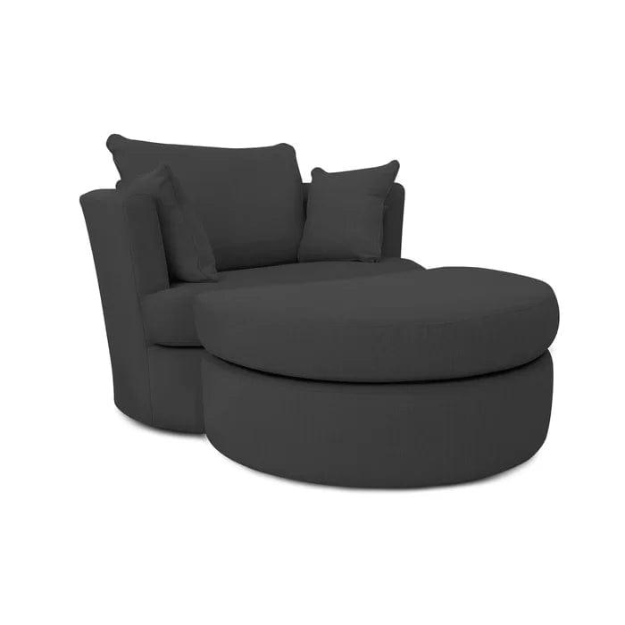 Bullock Wide Tub Chair and Ottoman - Ouch Cart 
