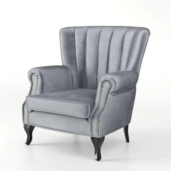 Cadsden Wide Tufted Velvet Wingback Chair - Ouch Cart | arm chair