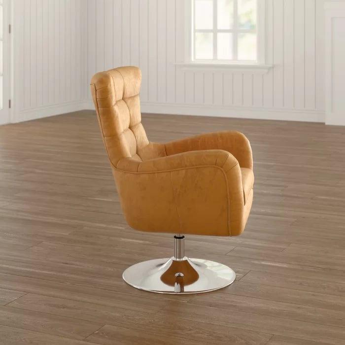 Cantillo Wide tufted Top Grain Wingback Chair - Ouch Cart 