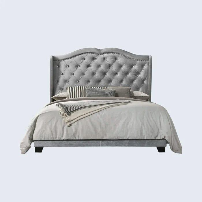 Carlie Tufted Upholstered Low Profile Standard Bed - Ouch Cart 