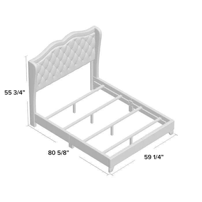 Carlie Tufted Upholstered Low Profile Standard Bed - Ouch Cart 