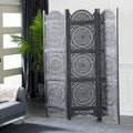 3 Panel Antique Look Woods Handcrafted Wooden Partition