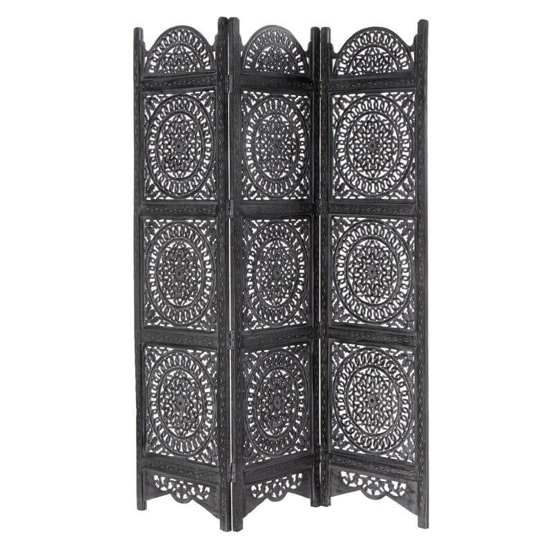 3 Panel Antique Look Woods Handcrafted Wooden Partition - Ouch Cart 