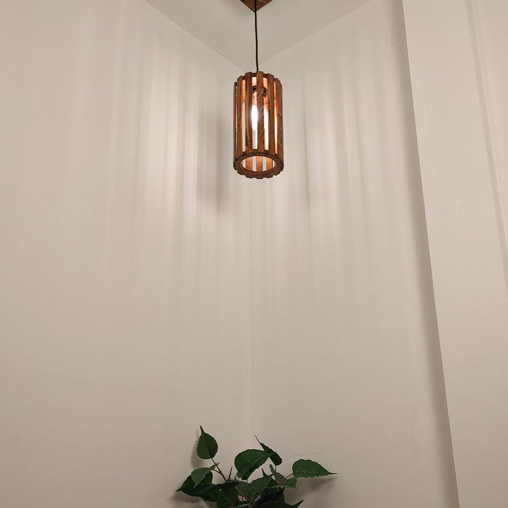 Casa Brown Wooden Single Hanging Lamp - Ouch Cart 