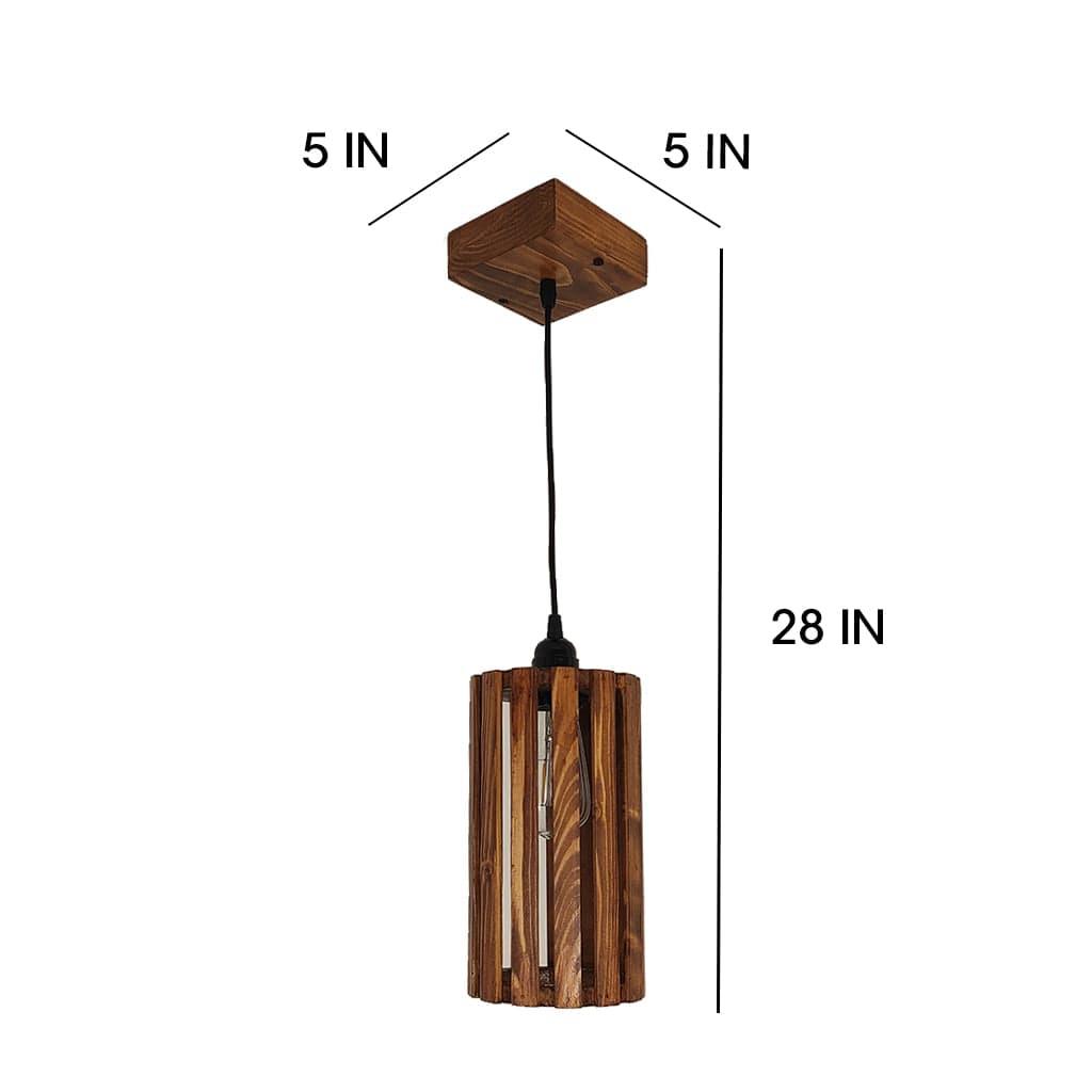 Casa Brown Wooden Single Hanging Lamp - Ouch Cart 