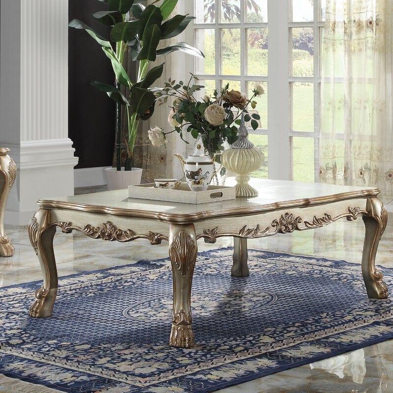Solid Wood 4 Legs Coffee Table - Ouch Cart 