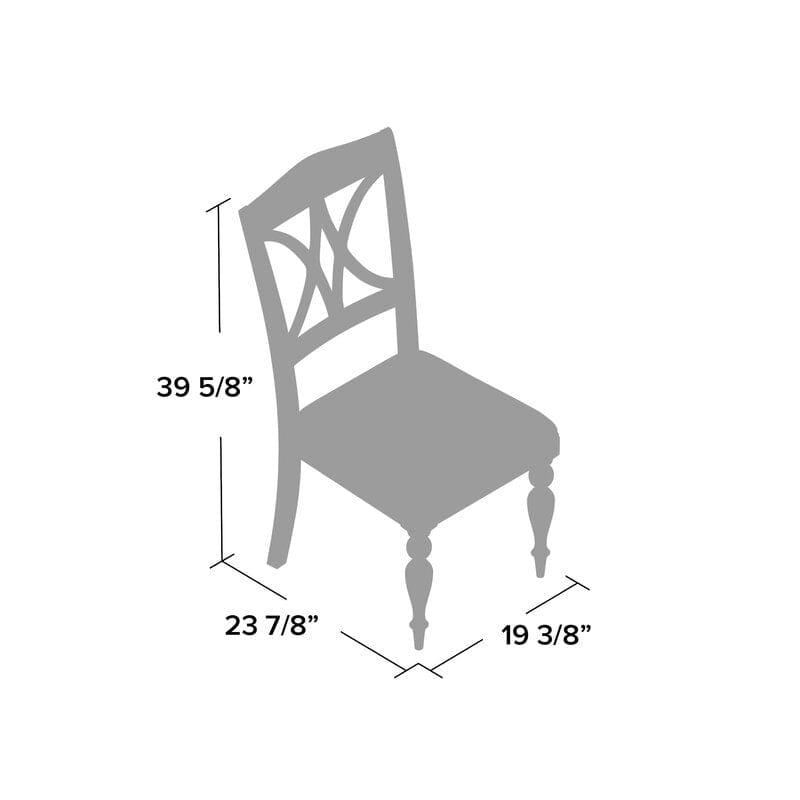 Wooden Cato Cross Back Side Dinning Chair  (Set of 2)