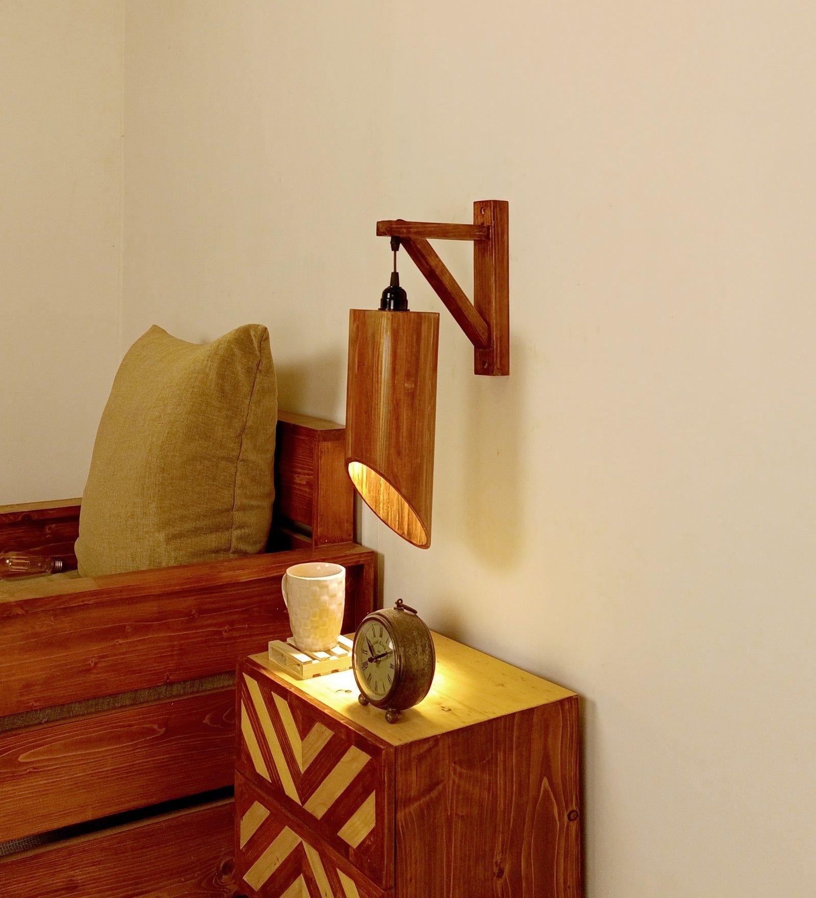 Cedar L Brown Wooden Wall Light (BULB NOT INCLUDED) - Ouch Cart 