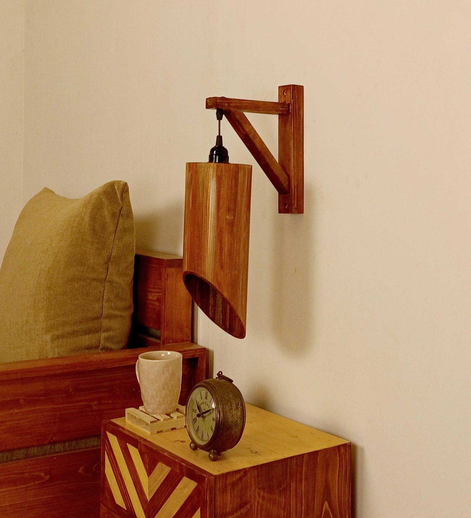 Cedar L Brown Wooden Wall Light (BULB NOT INCLUDED) - Ouch Cart 