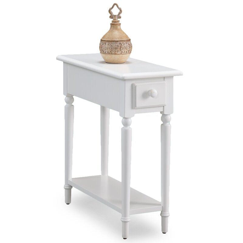 Center Tall Solid Wood End Table with Storage - Ouch Cart 