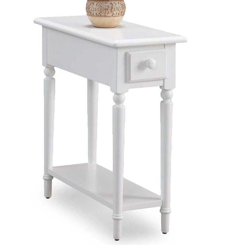 Center Tall Solid Wood End Table with Storage - Ouch Cart 