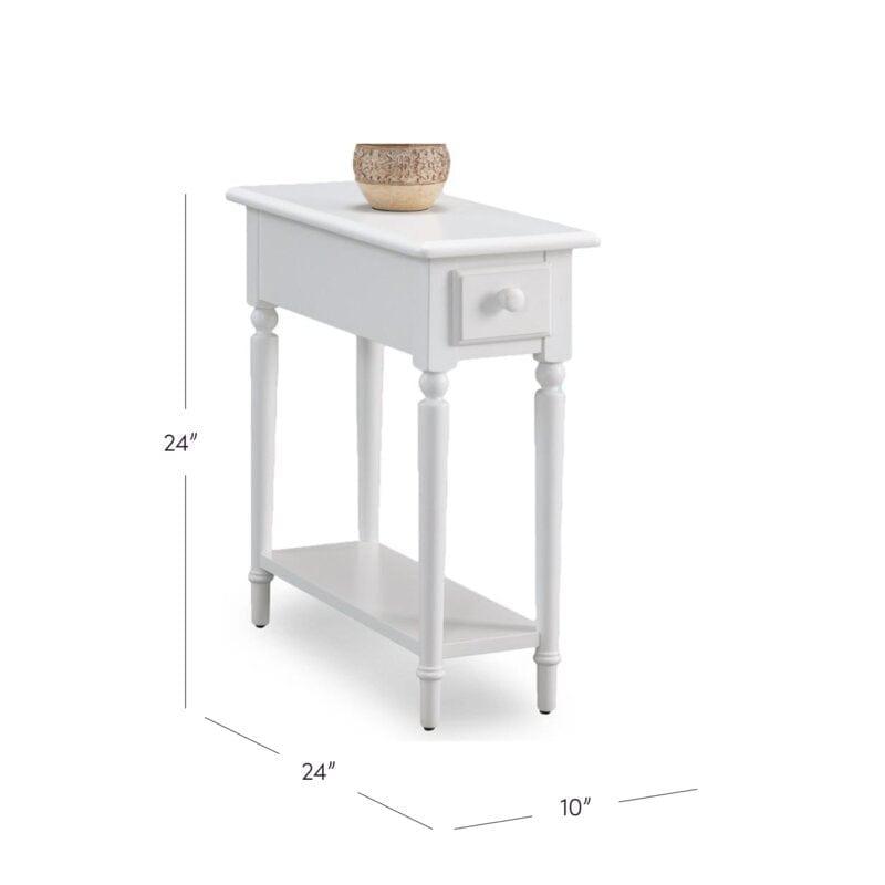 Center Tall Solid Wood End Table with Storage - Ouch Cart 