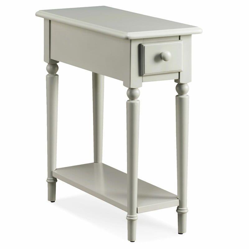 Center Tall Solid Wood End Table with Storage - Ouch Cart 
