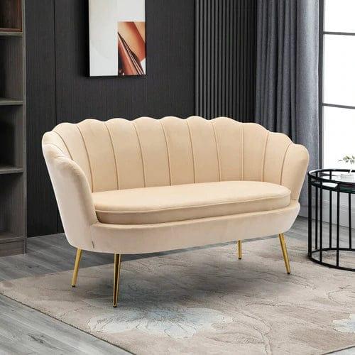 Velvet Flared Arm Loveseat - Ouch Cart 