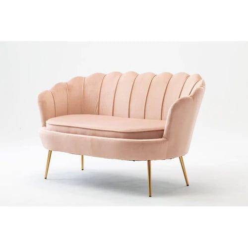 Velvet Flared Arm Loveseat - Ouch Cart 