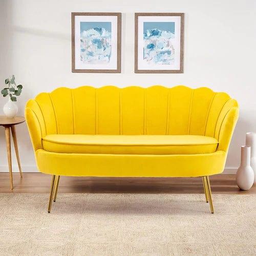 Velvet Flared Arm Loveseat - Ouch Cart 