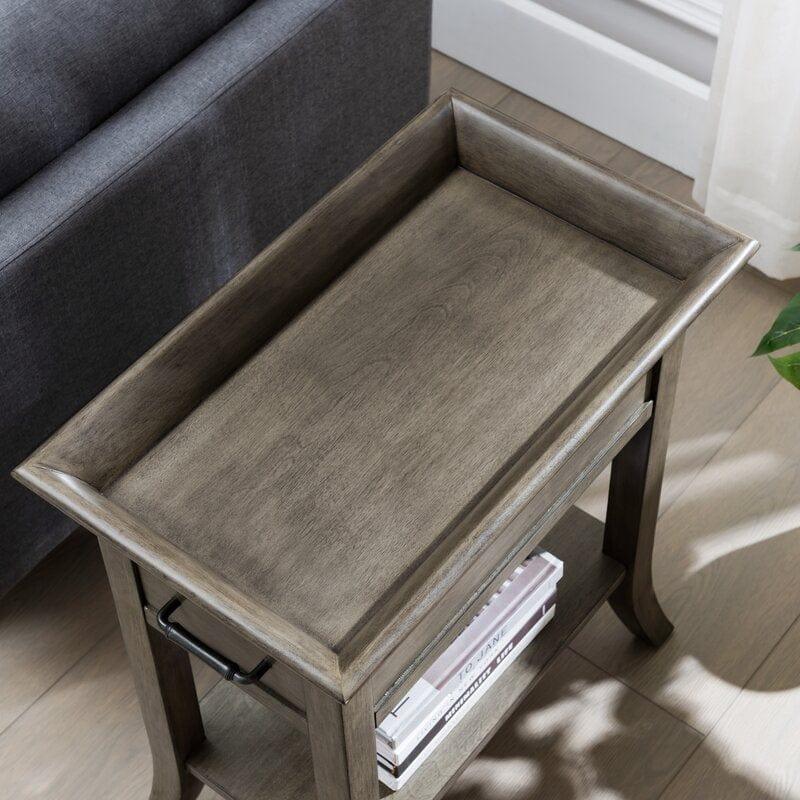 Clermont Tall Tray Top End Table with Storage - Ouch Cart 