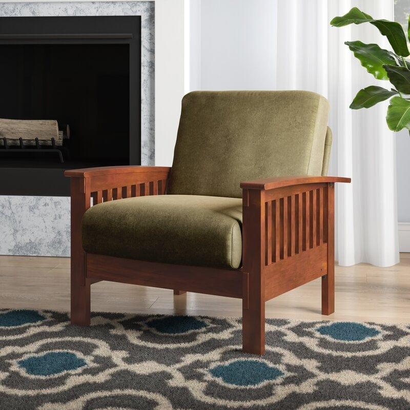 Teak Wood Lounge Chair Sofa Arm Chair for Living Room/Home/Offices - Ouch Cart 