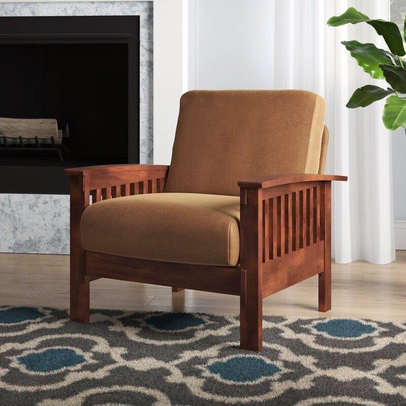 Teak Wood Lounge Chair Sofa Arm Chair for Living Room/Home/Offices - Ouch Cart 