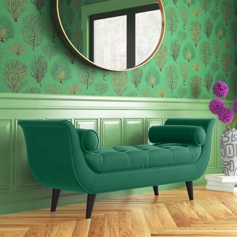 Modern Upholstered Tufted Cordelia Bench Button for Bedroom,Entryway Living Room - Ouch Cart 