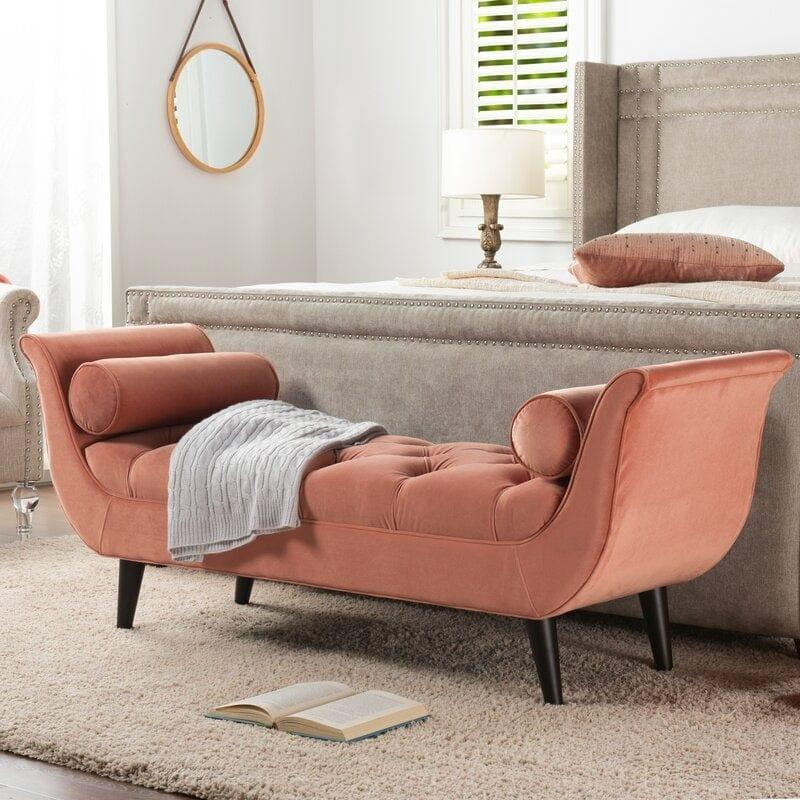 Modern Upholstered Tufted Cordelia Bench Button for Bedroom,Entryway Living Room - Ouch Cart 