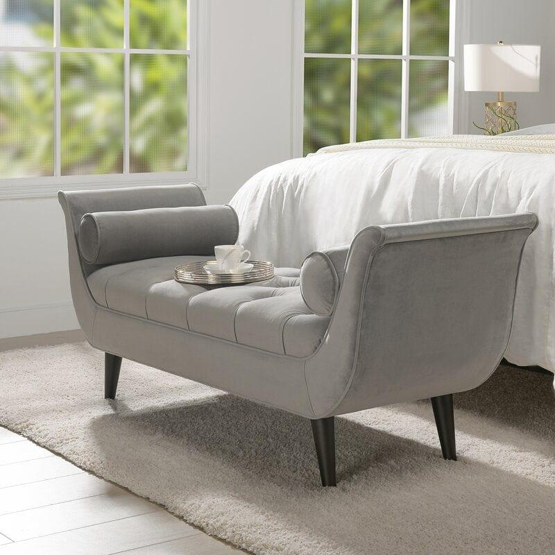 Modern Upholstered Tufted Cordelia Bench Button for Bedroom,Entryway Living Room - Ouch Cart 