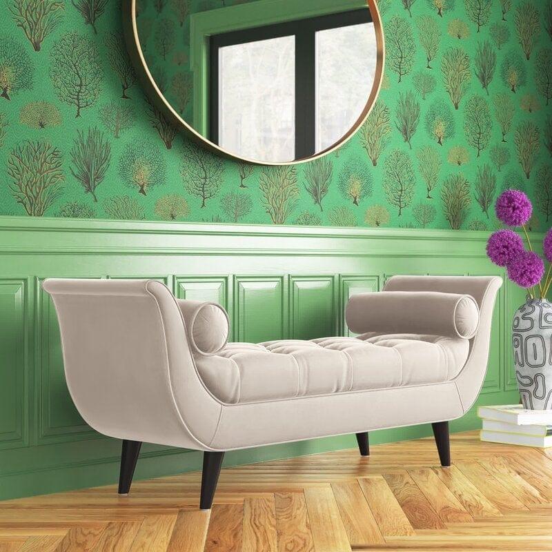 Modern Upholstered Tufted Cordelia Bench Button for Bedroom,Entryway Living Room - Ouch Cart 