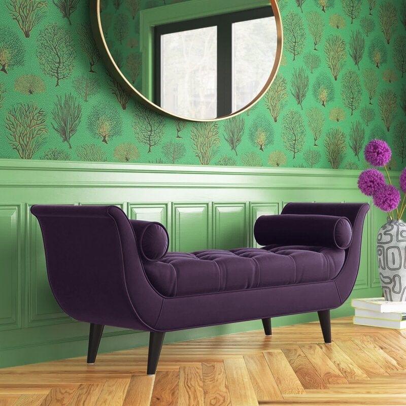 Modern Upholstered Tufted Cordelia Bench Button for Bedroom,Entryway Living Room - Ouch Cart 