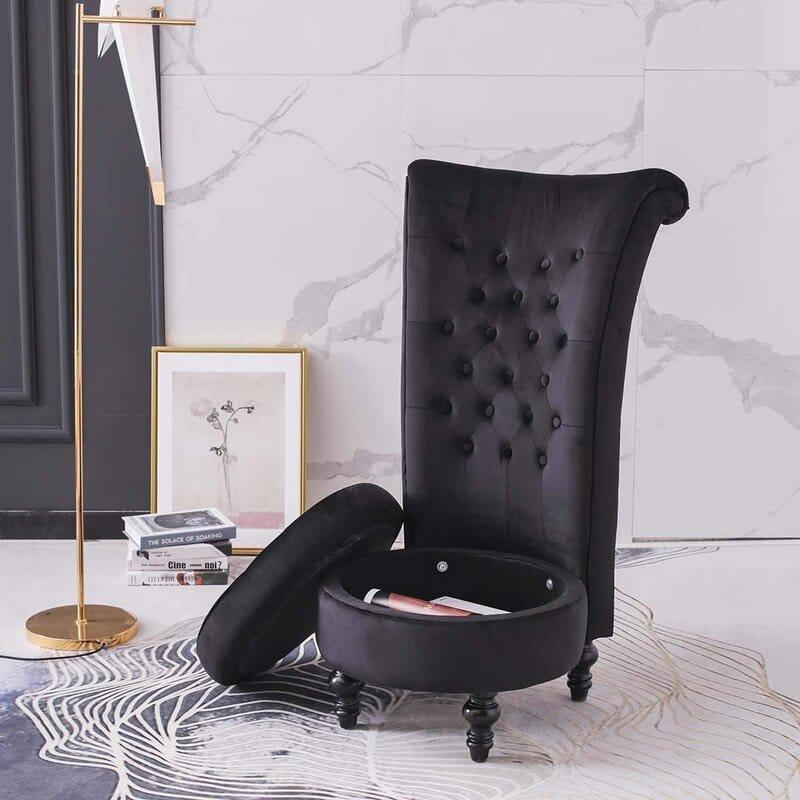 Coreas Wide Tufted Velvet Wingback Chair - Ouch Cart 