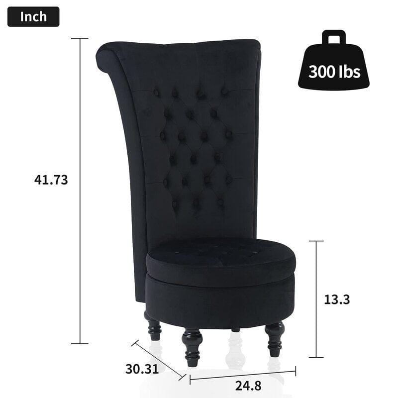 Coreas Wide Tufted Velvet Wingback Chair - Ouch Cart 