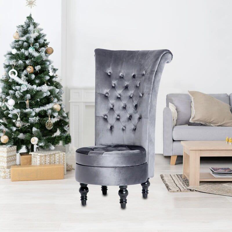 Coreas Wide Tufted Velvet Wingback Chair - Ouch Cart 