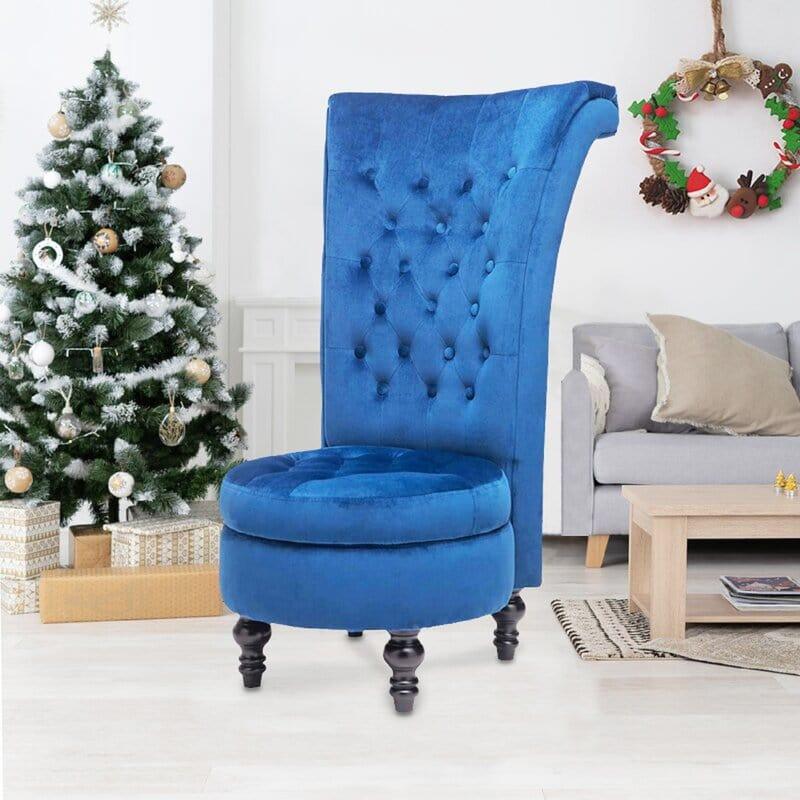Coreas Wide Tufted Velvet Wingback Chair - Ouch Cart 