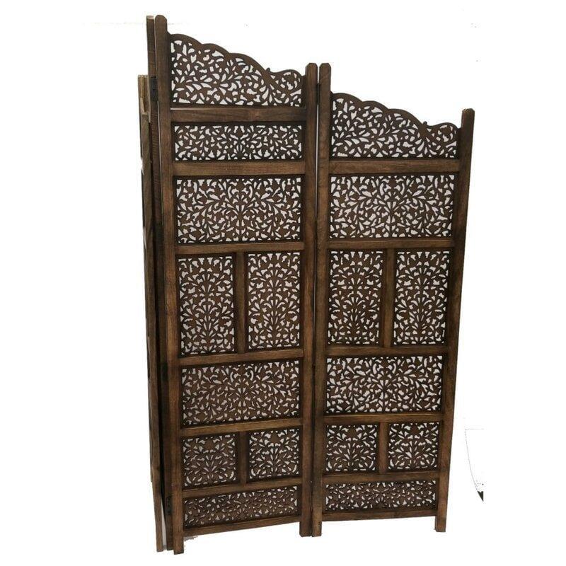 4 - Panel Solid Wood Folding Room Divider - Ouch Cart 