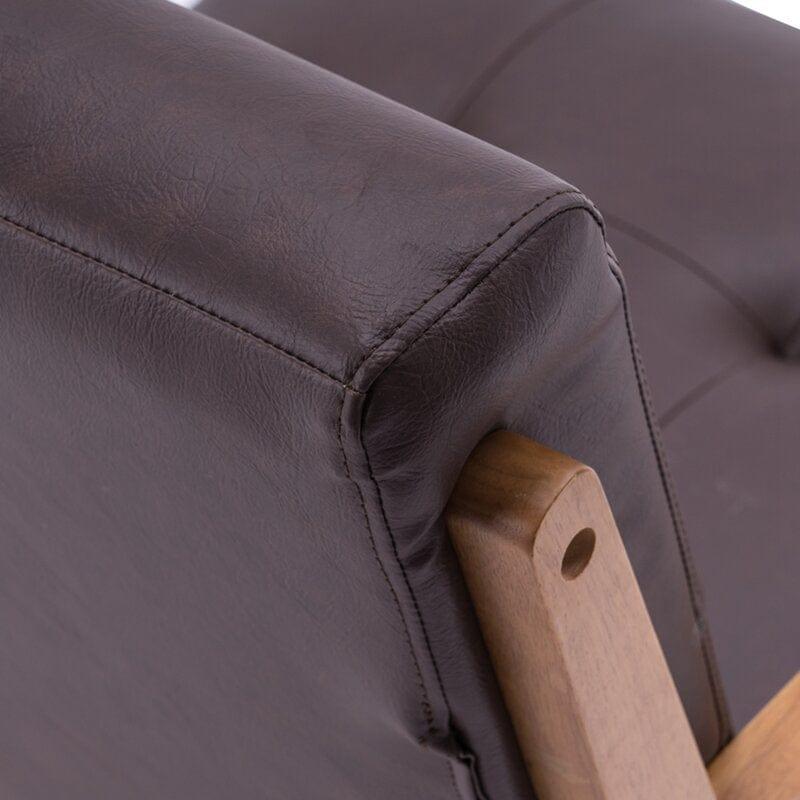 Wooden Wide Tufted Upholstery Chair - Ouch Cart 