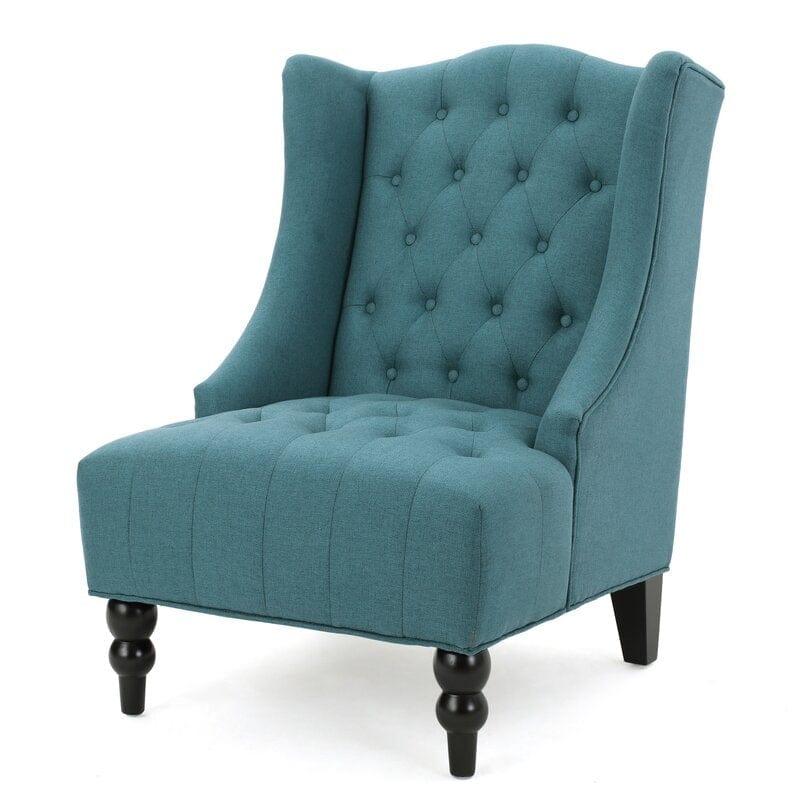 Full Back Lounge Chair Wide Tufted Wingback Chair - Ouch Cart 