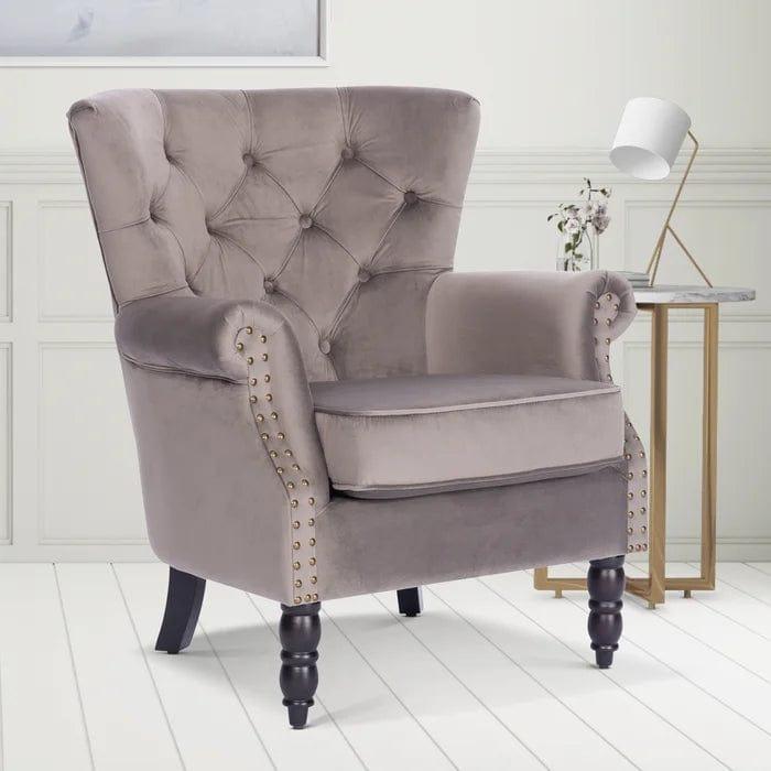 Devlin Wide Tufted Wingback Chair - Ouch Cart 
