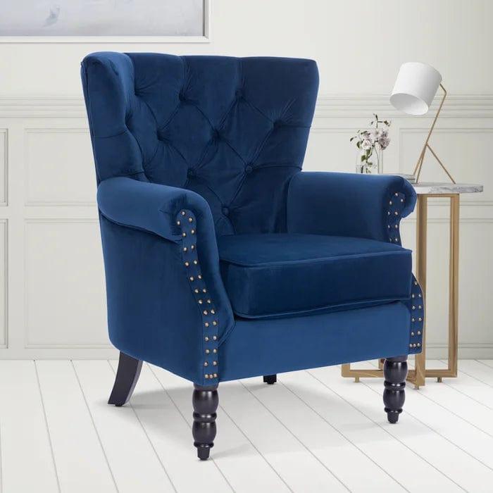 Devlin Wide Tufted Wingback Chair - Ouch Cart 