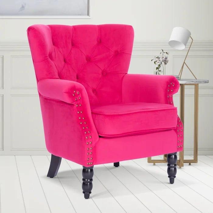 Devlin Wide Tufted Wingback Chair - Ouch Cart 