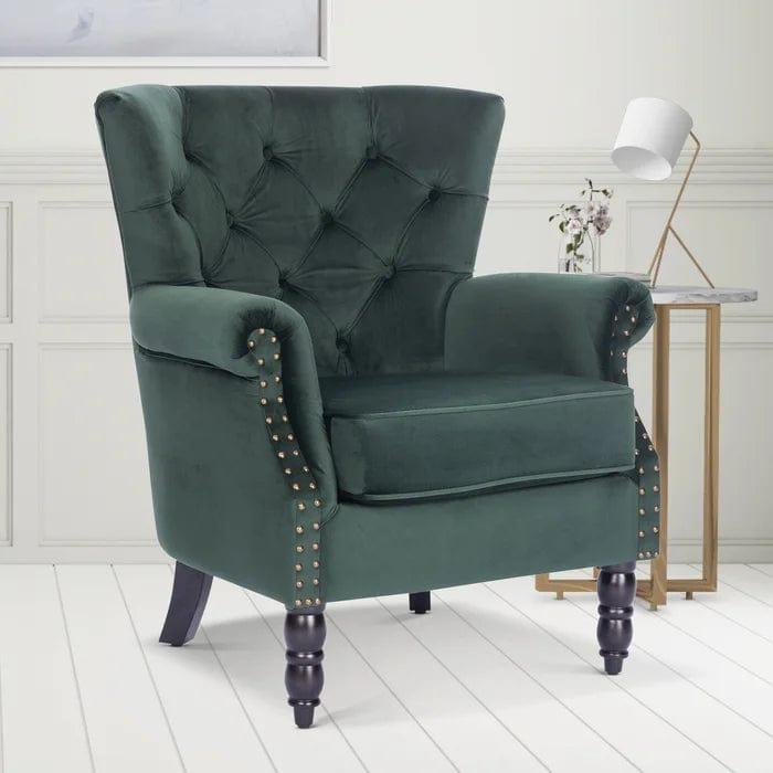 Devlin Wide Tufted Wingback Chair - Ouch Cart 