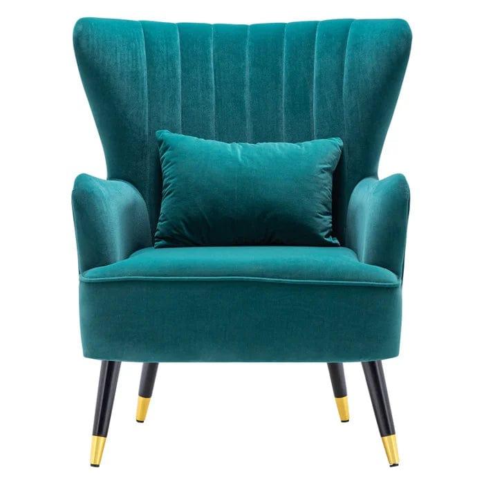 Devon Wide Velvet Wingback Chair - Ouch Cart 