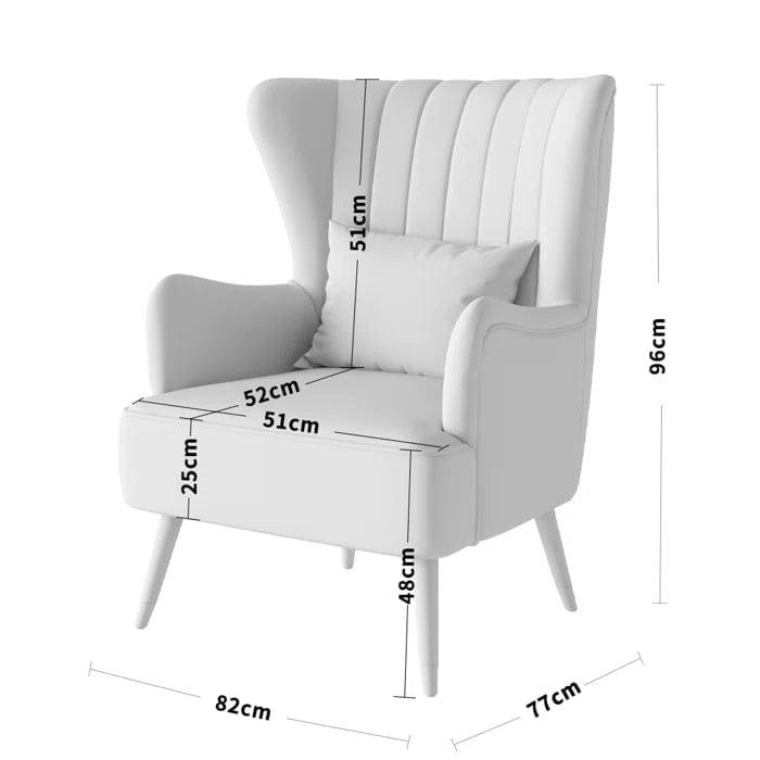 Devon Wide Velvet Wingback Chair - Ouch Cart 