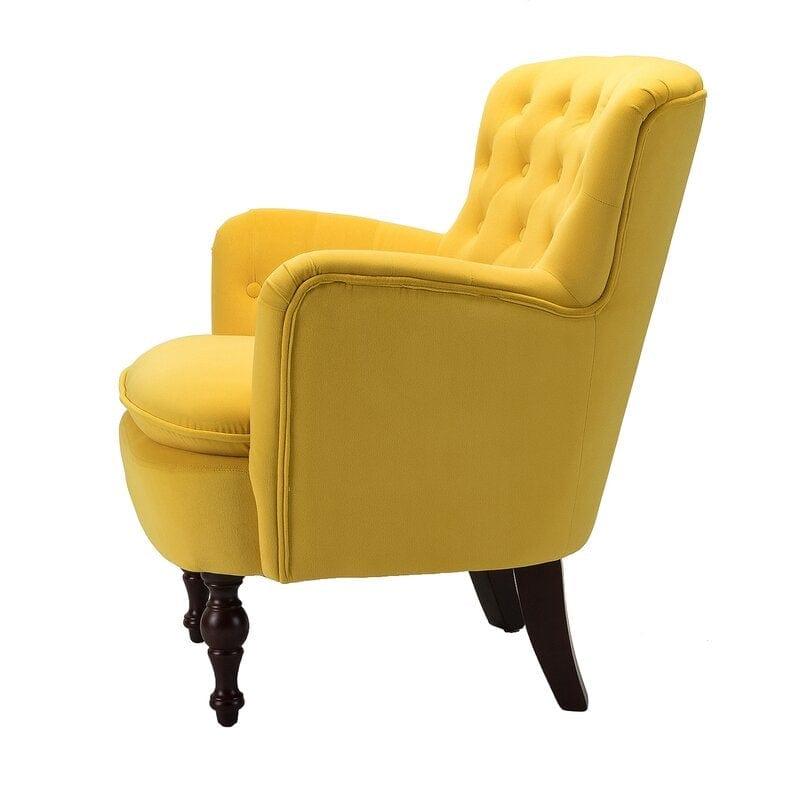 Wide Tufted Velvet Armchair