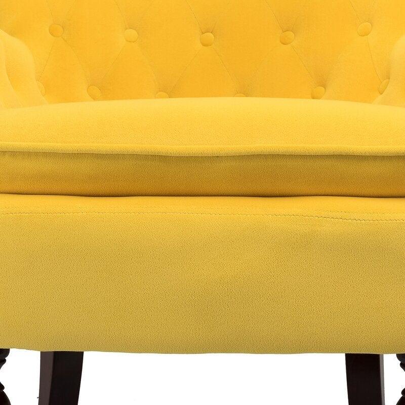 Wide Tufted Velvet Armchair